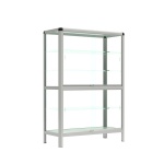 Vitrine, freistehend, 180 cm hoch, 120x50 cm (B/T), 